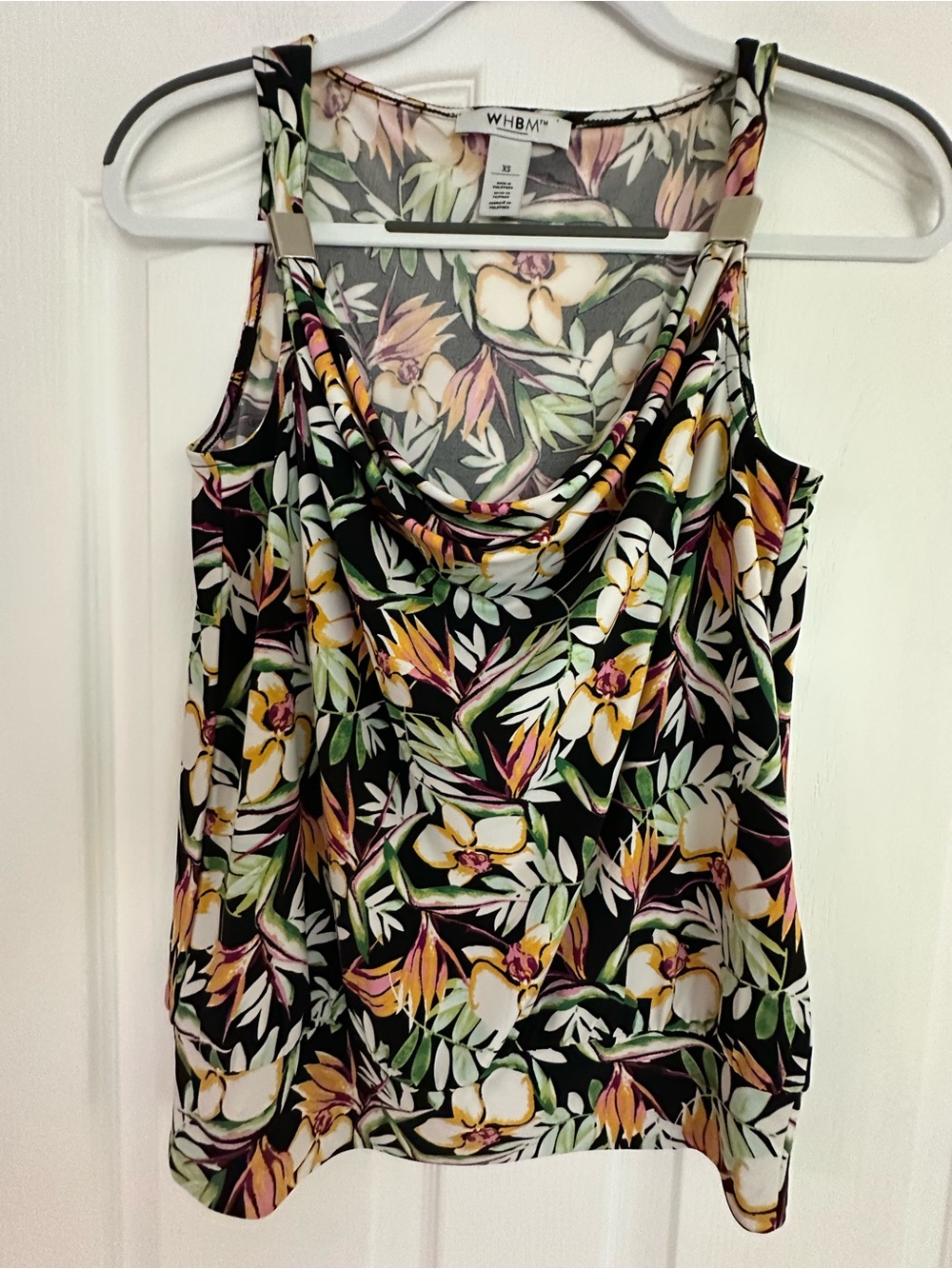 White House Black Market Brand New Black Floral Cowl Neck Camisole